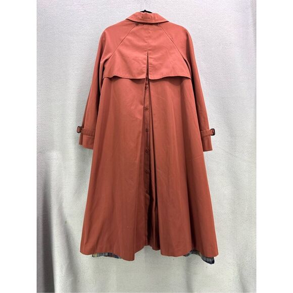 Vintage Junior Gallery Women Brown Cotton Blend Button Front Trench Coat Size 11 - Picture 9 of 12